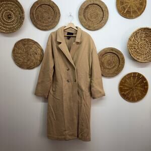 Tahari Wool Long Trench Coat XL